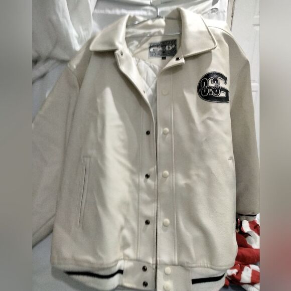 GiveMeFace Men's 2X Leather Jacket Heavy Vegan Leather G Block Rollin' Deep - Picture 1 of 8